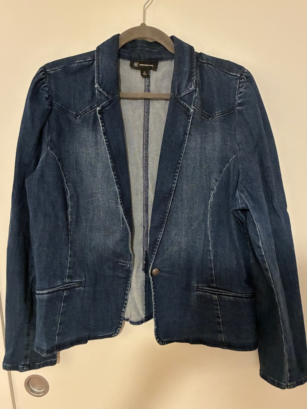 INC Dark Blue Denim Blazer Jacket